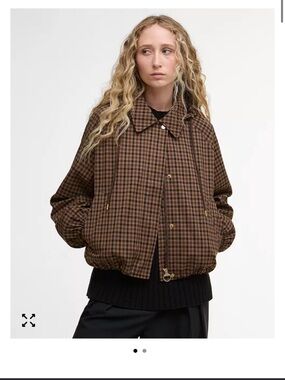 Barbour Brown Plaid Bomber Jacket